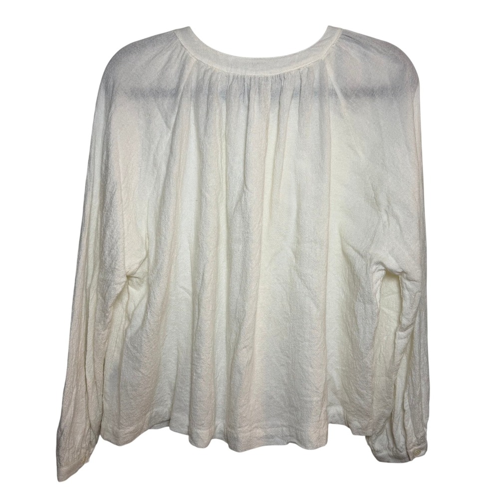 Jenni Kayne Willow Blouse Small Ivory White Wool Blend Gauze Minimal Lagenlook - Picture 5 of 12